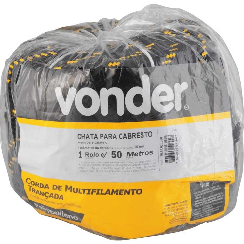 Corda chata para cabresto 20 mm, com 50 m, em polipropileno