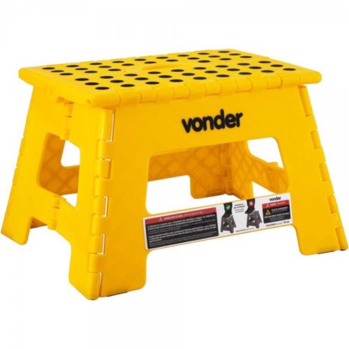 Banqueta pl�stica dobr�vel amarela altura 220 mm