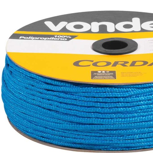Corda multifilamento tran�ada 4 mm x 360 m azul em carretel