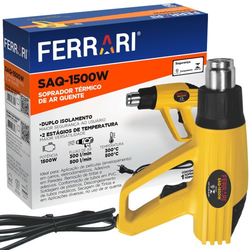 Soprador t�rmico 1500W 300 a 500 �C 2 est�gios - SAQ  220V