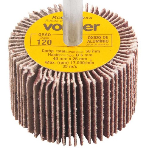 Roda de lixa 40 x 25 mm com haste gr�o 120 