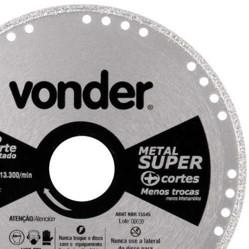 Disco diamantado liso 115 mm para metal