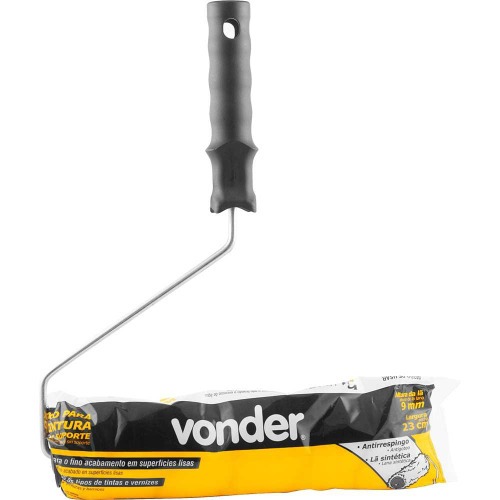 Rolo de lã para pintura antirrespingo 23 cm com suporte - VD 959 Rolo de lã para pintura antirrespingo 23 cm com suporte - VD 959