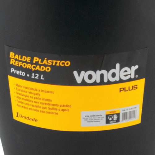 Balde plástico reforçado para concreto 12 litros Balde plástico reforçado para concreto 12 litros