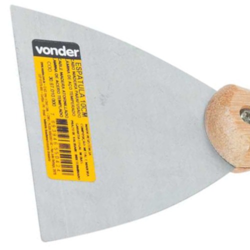 Esp�tula lisa 10 cm cabo de madeira parafusado