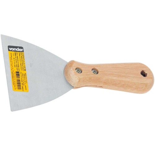 Esp�tula lisa 10 cm cabo de madeira parafusado