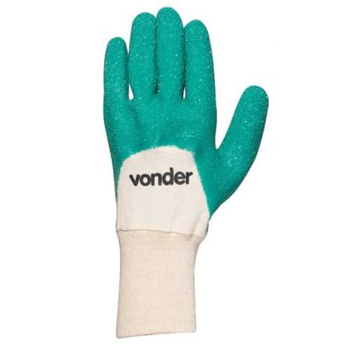 Luva de malha com l�tex verde - MLV 1002