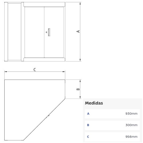 Painel para ferramentas com 2 pontas canto em L - 44953007 Painel para ferramentas com 2 pontas canto em L - 44953007