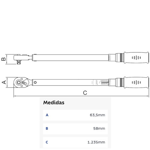 Torqu�metro de estalo 150 - 800 Nm encaixe 3/4