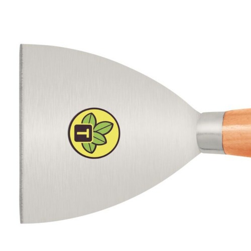 Esp�tula r�gida 10 cm em a�o com cabo de madeira