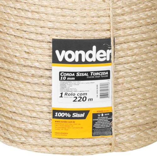 Corda de sisal 10 mm com rolo de 220 metros