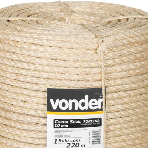 Corda de sisal 10 mm com rolo de 220 metros