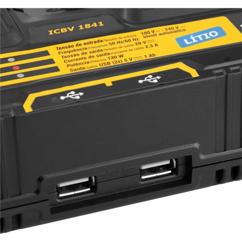 Carregador de bateria duplo 18V intercambiável - ICBV 1841 110V/220V Carregador de bateria duplo 18V intercambiável - ICBV 1841 110V/220V