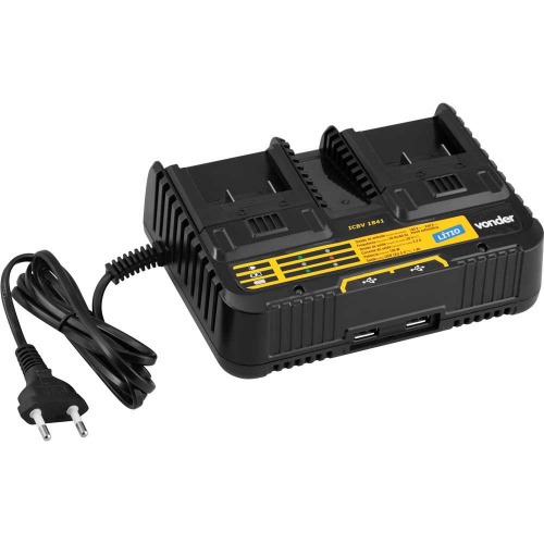 Carregador de bateria duplo 18V intercambiável - ICBV 1841 110V/220V Carregador de bateria duplo 18V intercambiável - ICBV 1841 110V/220V