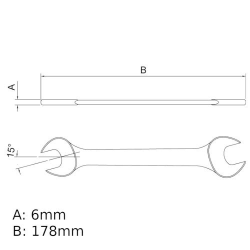 Chave fixa 14 x 15 mm aço cromo vanádio - 44610105 Chave fixa 14 x 15 mm aço cromo vanádio - 44610105