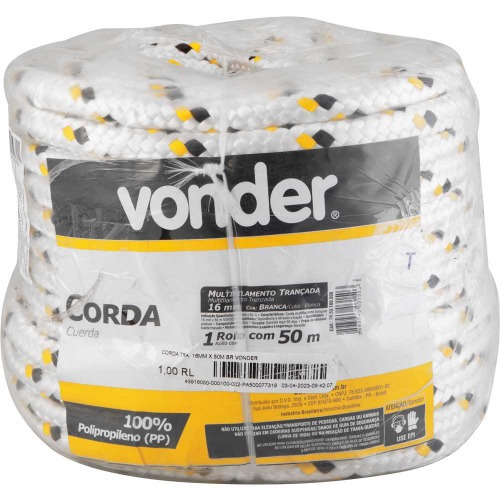 Corda multifilamento tran�ada 16 mm rolo com 50 metros
