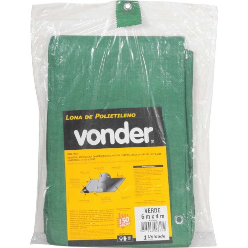 Lona de polietileno verde 6 m x 4 m