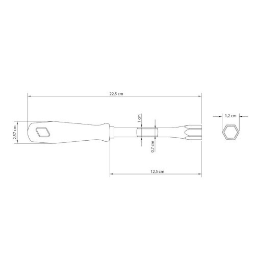 Chave canhão tubular 8 x 125 mm formato tubular - 41450/008 Chave canhão tubular 8 x 125 mm formato tubular - 41450/008