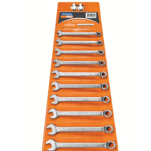 Jogo de chave combinada 6 a 22 mm a�o cromo van�dio com 17 pe�as - 44660217