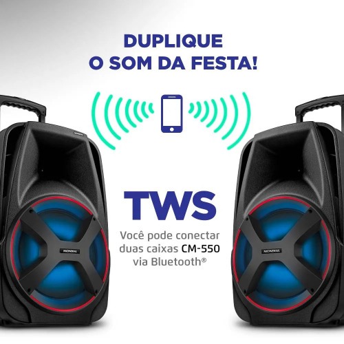 Caixa de som amplificadora Power Plus 550W RMS - CM-550  110V/220V