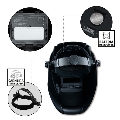 Combo Inversora de solda Mig sem g�s Multiprocesso 140A KAB 140 Trisolda + M�scara e Acess�rios   110V/220V