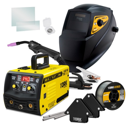Combo Inversora de solda Mig sem g�s Multiprocesso 140A KAB 140 Trisolda + M�scara e Acess�rios   110V/220V