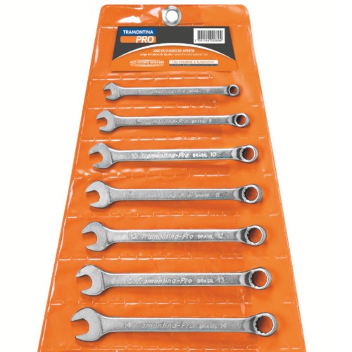 Jogo de chave combinada 6 a 22 mm aço cromo vanádio com 10 peças Jogo de chave combinada 6 a 22 mm aço cromo vanádio com 10 peças