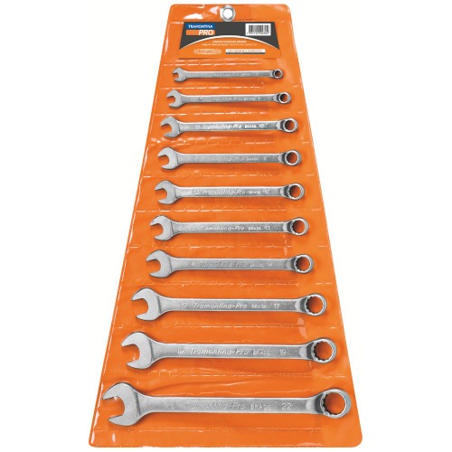 Jogo de chave combinada 6 a 22 mm aço cromo vanádio com 10 peças Jogo de chave combinada 6 a 22 mm aço cromo vanádio com 10 peças