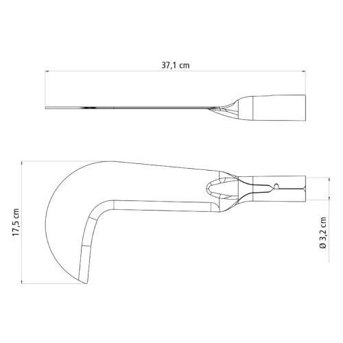 Foice ro�adeira com olho de 32 mm sem cabo