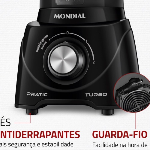 Liquidificador 2 velocidades 550 watts Pratic Turbo - L-98  220V