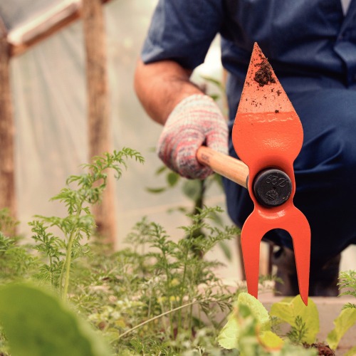 Sacho cora��o duas pontas com cabo de madeira 60 cm