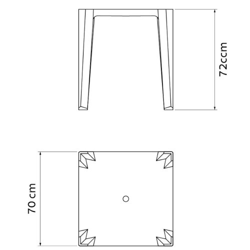 Mesa em polipropileno branco - Tamba�