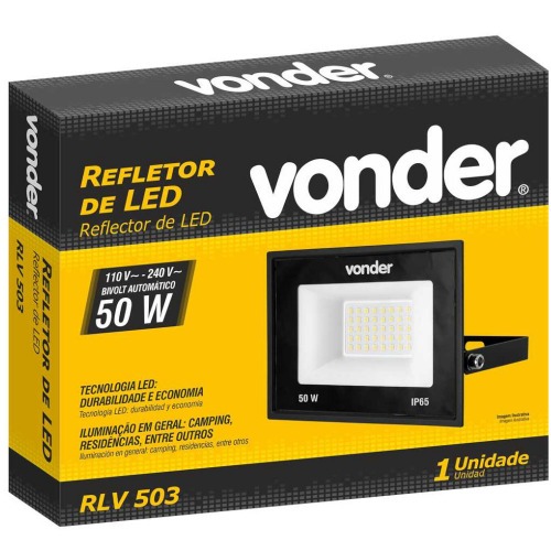 Refletor LED 50W 3.500 l�mens 6500K luz branca  110V/220V