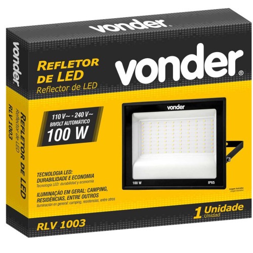 Refletor LED 100W 7.000 l�mens 6500K luz branca  110V/220V