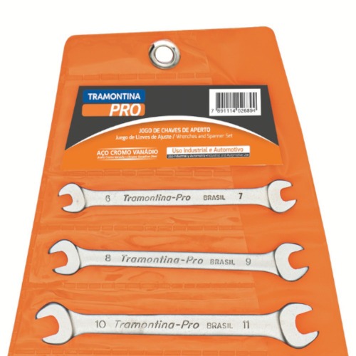 Jogos de chave fixa 6 a 17 mm a�o cromo van�dio com 6 pe�as