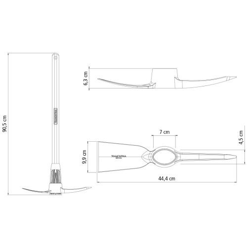 Picareta alvião em aço tamanho 4 com cabo de madeira 90 cm Picareta alvião em aço tamanho 4 com cabo de madeira 90 cm