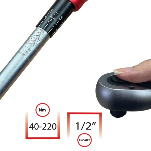 Torqu�metro de estalo encaixe 1/2