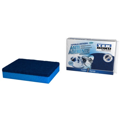 Esponja multiuso antiaderente dupla face azul 3 pe�as