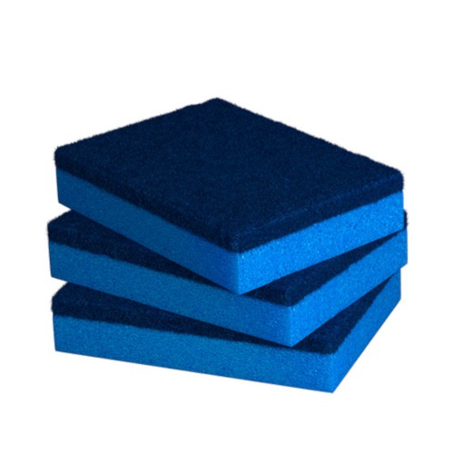 Esponja multiuso antiaderente dupla face azul 3 pe�as