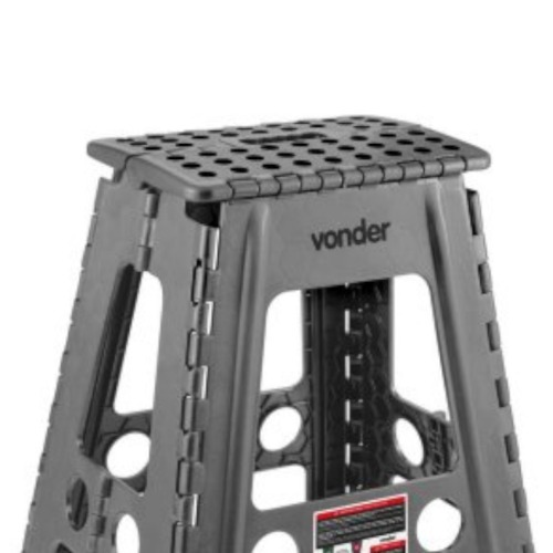 Banqueta plástica dobrável cinza 450 mm Banqueta plástica dobrável cinza 450 mm