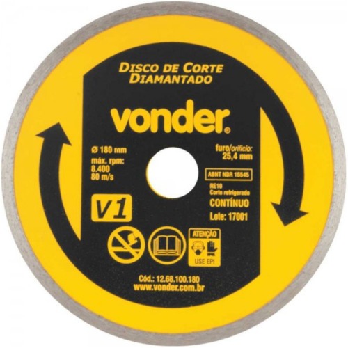 Disco diamantado liso 180 mm para m�rmore
