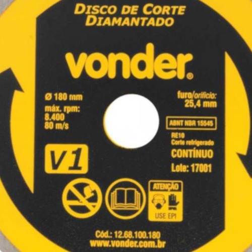 Disco diamantado liso 180 mm para m�rmore