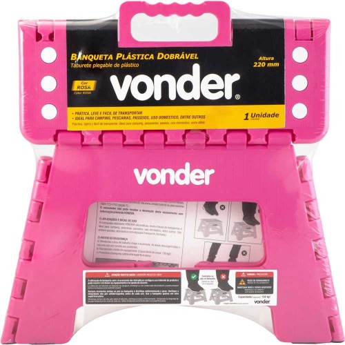 Banqueta plástica dobrável rosa 220 mm Banqueta plástica dobrável rosa 220 mm