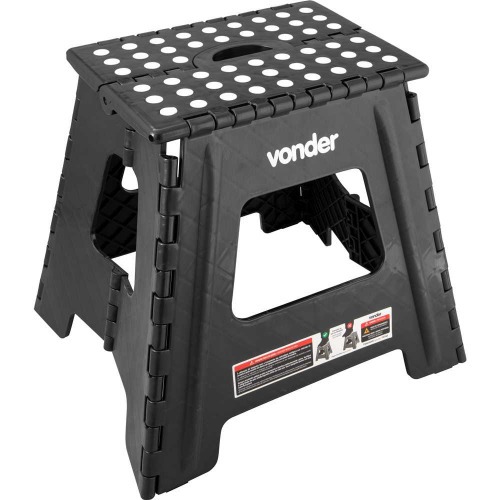 Banqueta plástica dobrável preta 360 mm Banqueta plástica dobrável preta 360 mm