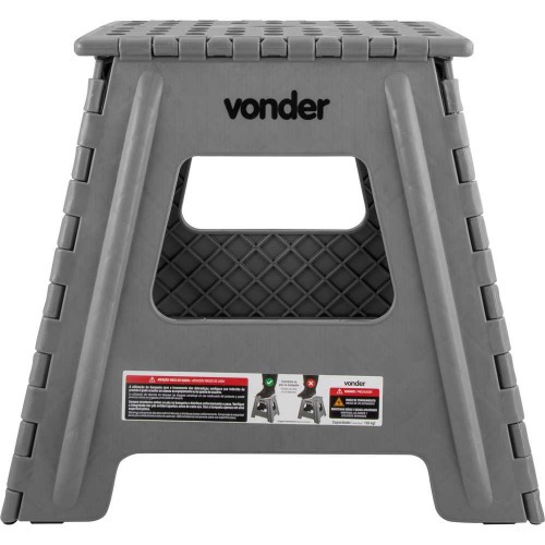 Banqueta pl�stica dobr�vel cinza 360 mm