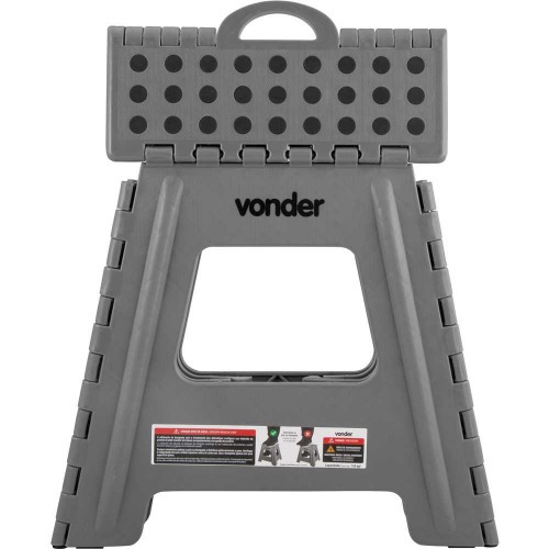 Banqueta pl�stica dobr�vel cinza 360 mm