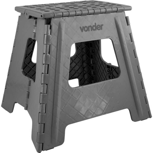 Banqueta pl�stica dobr�vel cinza 360 mm