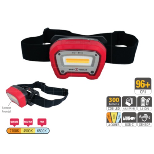 Lanterna de cabe�a LED para inspe��o automotiva CRI 96+ - SGT-8516