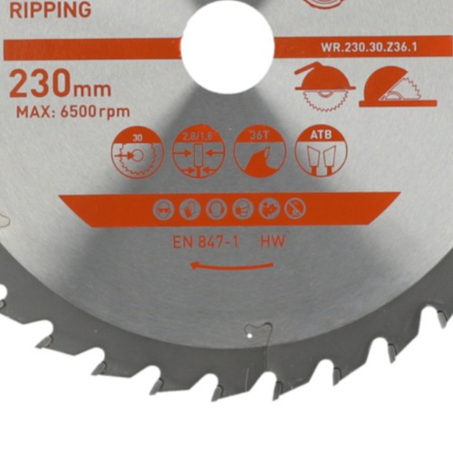 Disco de serra para madeira 230 x 30 mm 36 dentes - Clipper