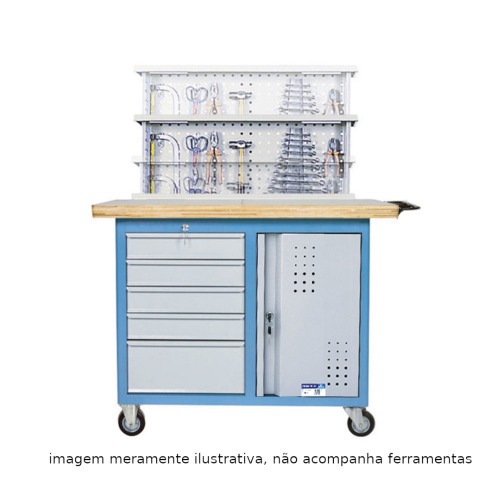 Bancada m�vel com painel retr�til 5 gavetas e 1 prateleira - 2002